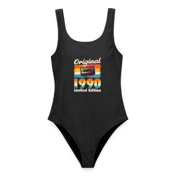 Cassette du 35e anniversaire, octobre 1990 - Maillot de bain femme - noir - Devant - AI Model Female 172 light (172cm)