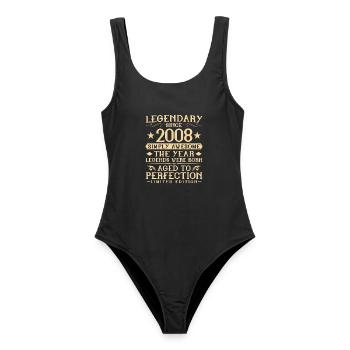 18ème Anniversaire Vintage Vintage 2008 Cadeau - Maillot de bain femme - noir - Devant - AI Model Female 172 light (172cm)