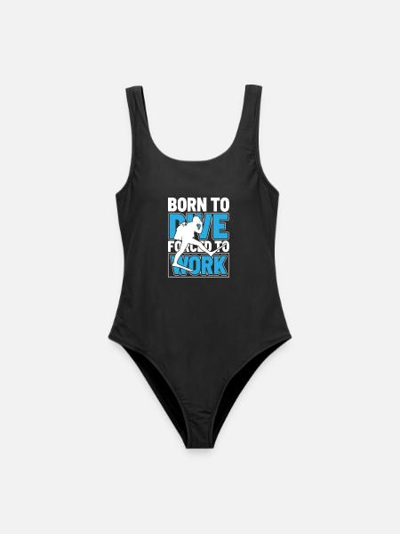 Born To Dive Forced To Work Scuba Diver - Frauen Badeanzug - Schwarz