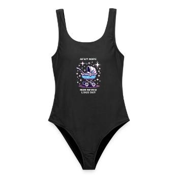 L’AFK ? Maman ne se déconnecte jamais | Gamer Maman, Parents - Maillot de bain femme - noir - Devant - AI Model Female 172 light (172cm)