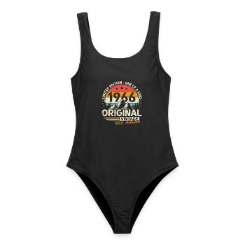 1966 Original Vintage Birthday Gift - Women's Swimsuit - black - Front - AI Model Female 172 light (172cm)