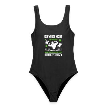 Nicht Aufgeben Aber fluchen Bodybuilding Mann Fun - Frauen Badeanzug - Schwarz - Vorne - AI Model Female 172 light (172cm)