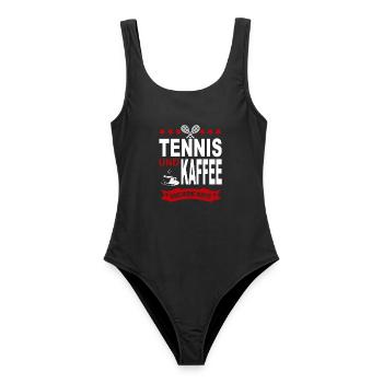 Tennis Tennisspieler Sport Waffe Kaffee Sport - Frauen Badeanzug - Schwarz - Vorne - AI Model Female 172 light (172cm)