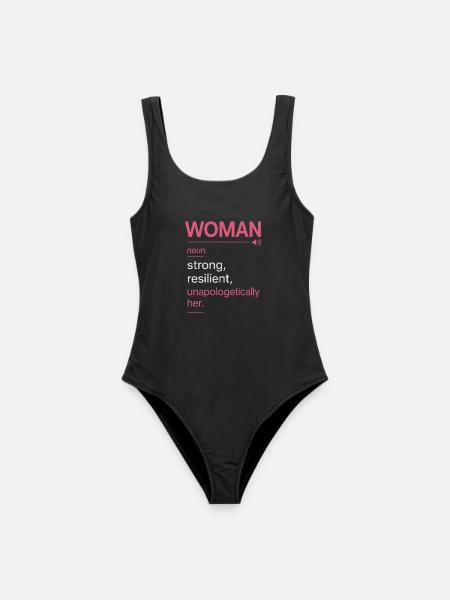 Definition: Frau: Stark, widerstandsfähig - Frauen Badeanzug - Schwarz