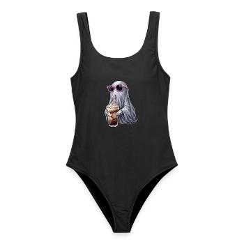 Kaffee Geist - Frauen Badeanzug - Schwarz - Vorne - AI Model Female 172 light (172cm)