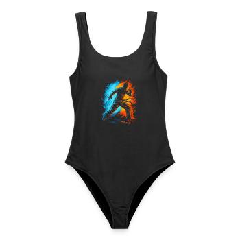 Capoerista Kampfsport Herren Kinder Capoeira - Frauen Badeanzug - Schwarz - Vorne - AI Model Female 172 light (172cm)