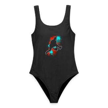 Basketball  - Frauen Badeanzug - Schwarz - Vorne - AI Model Female 172 light (172cm)