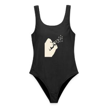 Bigfoot bläst Löwenzahn Vintage - Frauen Badeanzug - Schwarz - Vorne - AI Model Female 172 light (172cm)