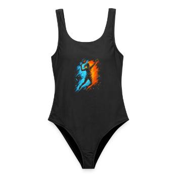 Padel Tennis Padelspieler Damen Mädchen Padel - Frauen Badeanzug - Schwarz - Vorne - AI Model Female 172 light (172cm)