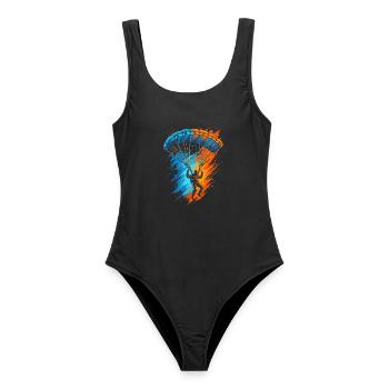 Paragliding Gleitschirmfliegen Herren Gleitschirm - Frauen Badeanzug - Schwarz - Vorne - AI Model Female 172 light (172cm)
