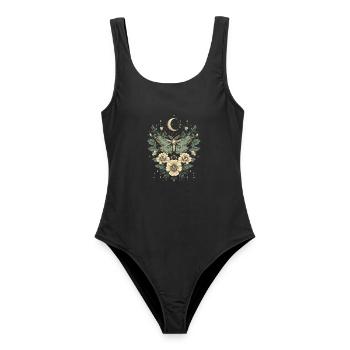 Goblincore Motte Schmetterling Mond Cottagecore - Frauen Badeanzug - Schwarz - Vorne - AI Model Female 172 light (172cm)