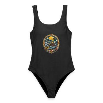 Rettungsschwimmer Wasserrettung - Frauen Badeanzug - Schwarz - Vorne - AI Model Female 172 light (172cm)