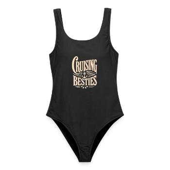 Cruising Besties - Frauen Badeanzug - Schwarz - Vorne - AI Model Female 172 light (172cm)