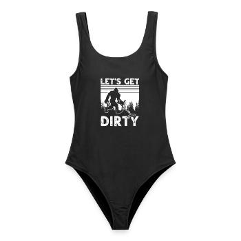 Dirt Fishing Sasquatches - Frauen Badeanzug - Schwarz - Vorne - AI Model Female 172 light (172cm)