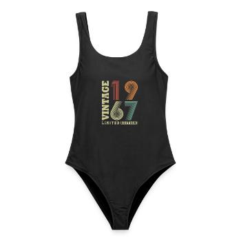 Vintage 1967 Limited Edition Geburtstag Retro - Frauen Badeanzug - Schwarz - Vorne - AI Model Female 172 light (172cm)