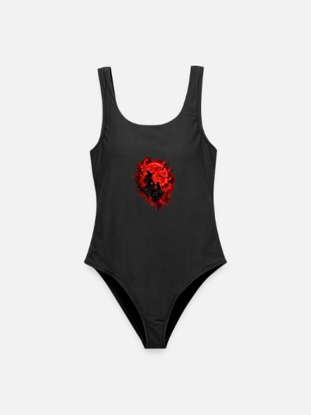 Halloween Hexe Blutmond - Frauen Badeanzug - Schwarz