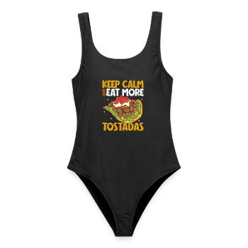 Keep Calm - Tostadas - Frauen Badeanzug - Schwarz - Vorne - AI Model Female 172 light (172cm)