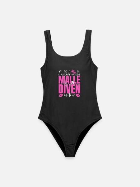 Mallorca Spruch Endlich Wieder Malle Diven On Tour - Frauen Badeanzug - Schwarz