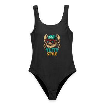 Graphisme Yeti Style Yetty - Maillot de bain femme - noir - Devant - AI Model Female 172 light (172cm)