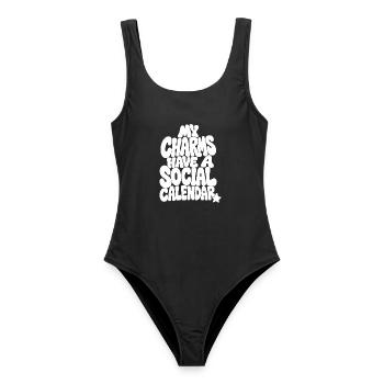 Charms – My Charms Have a Social Calendar - Frauen Badeanzug - Schwarz - Vorne - AI Model Female 172 light (172cm)