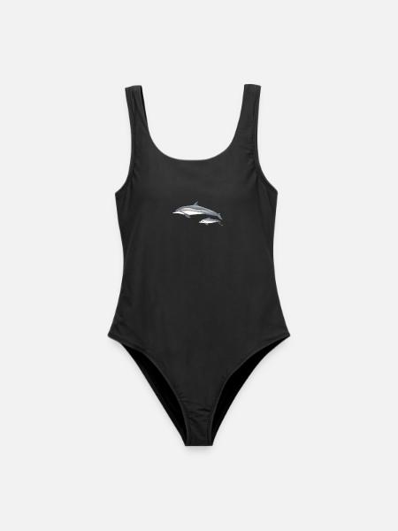 Spinner Delphin - Langschnauzendelfin - dauphin - Frauen Badeanzug - Schwarz