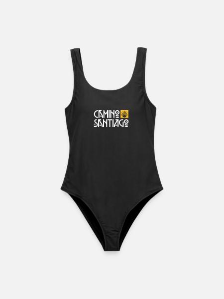 Camino de Santiago | Way of St. James | Art Deco Typo - Women's Swimsuit - black