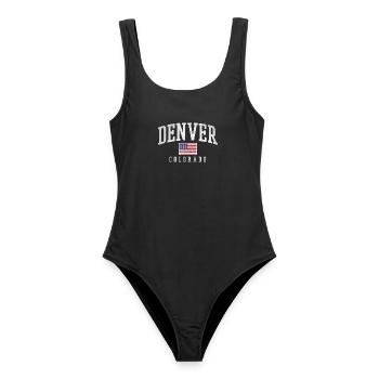 Arche du drapeau ancien de Denver, Colorado - Maillot de bain femme - noir - Devant - AI Model Female 172 light (172cm)