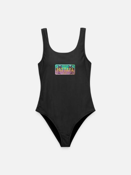 Pattaya Thailand Vintage Schild - Frauen Badeanzug - Schwarz