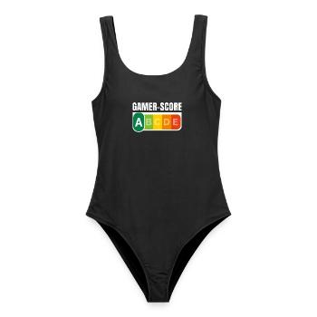 GAMER SCORE - Humour noir - Maillot de bain femme - noir - Devant - AI Model Female 172 light (172cm)