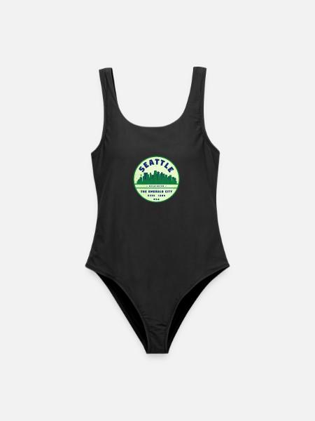 Emerald City Seattle Vintage Badge - Frauen Badeanzug - Schwarz