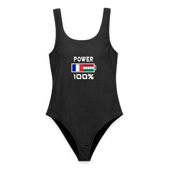La Hongrie et France Power 100 % - Maillot de bain femme - noir - Devant - AI Model Female 172 light (172cm)