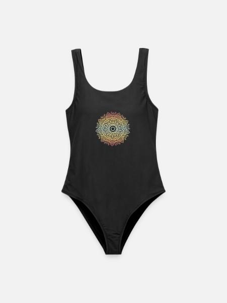Mandala - Frauen Badeanzug - Schwarz