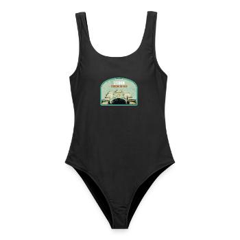 Écusson Lisbonne Porte Rue Augusta, Portugal - Maillot de bain femme - noir - Devant - AI Model Female 172 light (172cm)