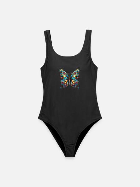 Schmetterling - Frauen Badeanzug - Schwarz