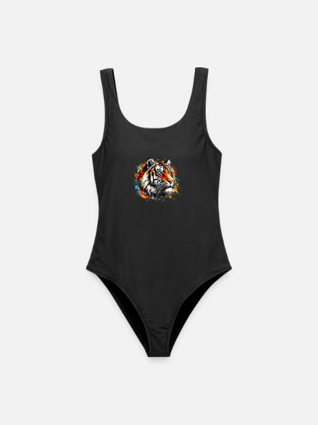 Tiger - Frauen Badeanzug - Schwarz
