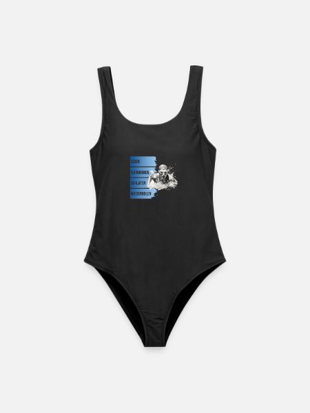Essen - Schwimmen - Schlafen - Wiederholen - Frauen Badeanzug - Schwarz
