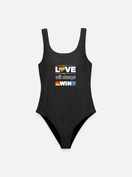 Liebe gewinnt Pride Herz - Frauen Badeanzug - Schwarz