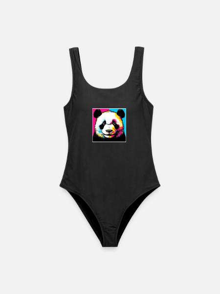 Panda - Frauen Badeanzug - Schwarz