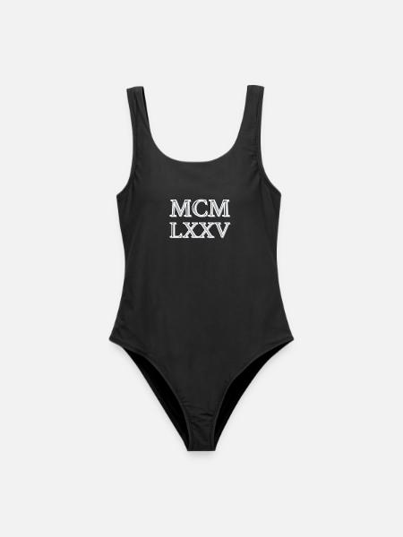 Roman numerals 1975 - MCMLXXV - Frauen Badeanzug - Schwarz