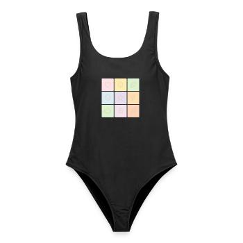 Pastel Bento Vibes - Frauen Badeanzug - Schwarz - Vorne - AI Model Female 172 light (172cm)