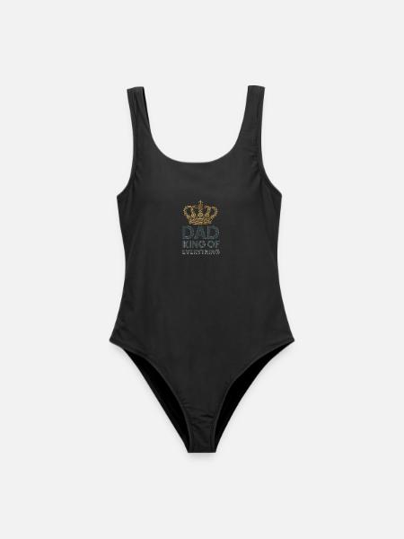 DAD King of Everything - Frauen Badeanzug - Schwarz