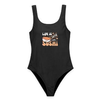 La vie est meilleure avec les sushis Kawaii Sushi - Maillot de bain femme - noir - Devant - AI Model Female 172 light (172cm)