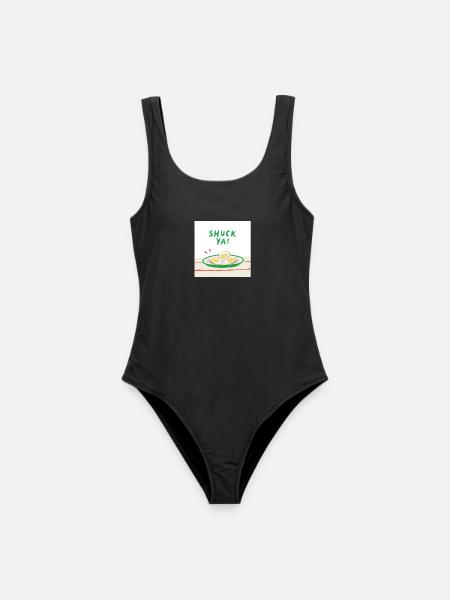 Lustiges Austern Design - Frauen Badeanzug - Schwarz