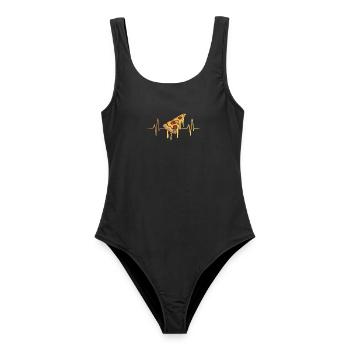 Pizza Pulse Battement de cœur - Maillot de bain femme - noir - Devant - AI Model Female 172 light (172cm)