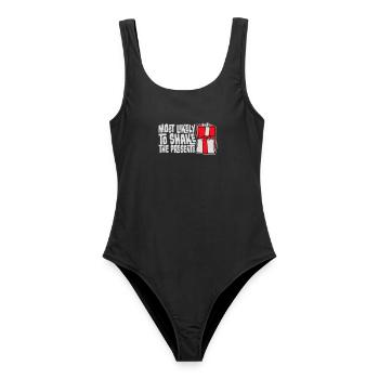 Most Likely to Shake the Presents Christmas Fun - Women's Swimsuit - black - Front - AI Model Female 172 light (172cm)