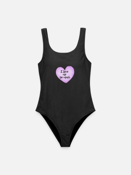 I love me so much - Selflove Statement - Frauen Badeanzug - Schwarz