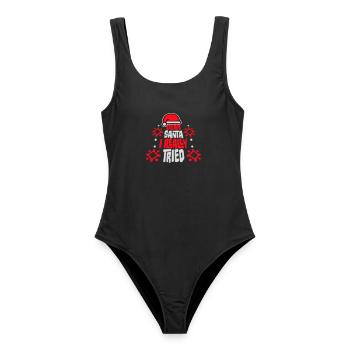 Cher Père Noël, j’ai vraiment essayé l’humour de Noël drôle - Maillot de bain femme - noir - Devant - AI Model Female 172 light (172cm)