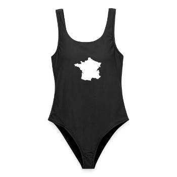 Carte Française Silhouette - Maillot de bain femme - noir - Devant - AI Model Female 172 light (172cm)