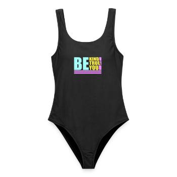 Be Kind Be True Be You Inspirational Self-Love - Women's Swimsuit - black - Front - AI Model Female 172 light (172cm)