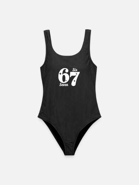 Funny Six Seven 67 - Six Seven SixSeven 6-7 - Frauen Badeanzug - Schwarz